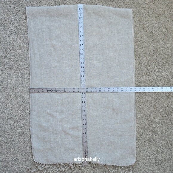 Natural Linen Unbleached Flax Scarf - Picture 8 of 8